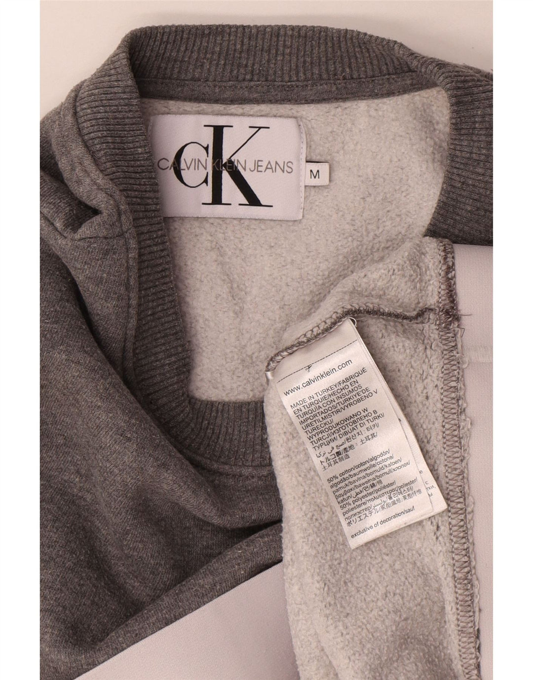 Calvin Klein Jeans Sweat-shirt court pour femme UK 14 Gris moyen