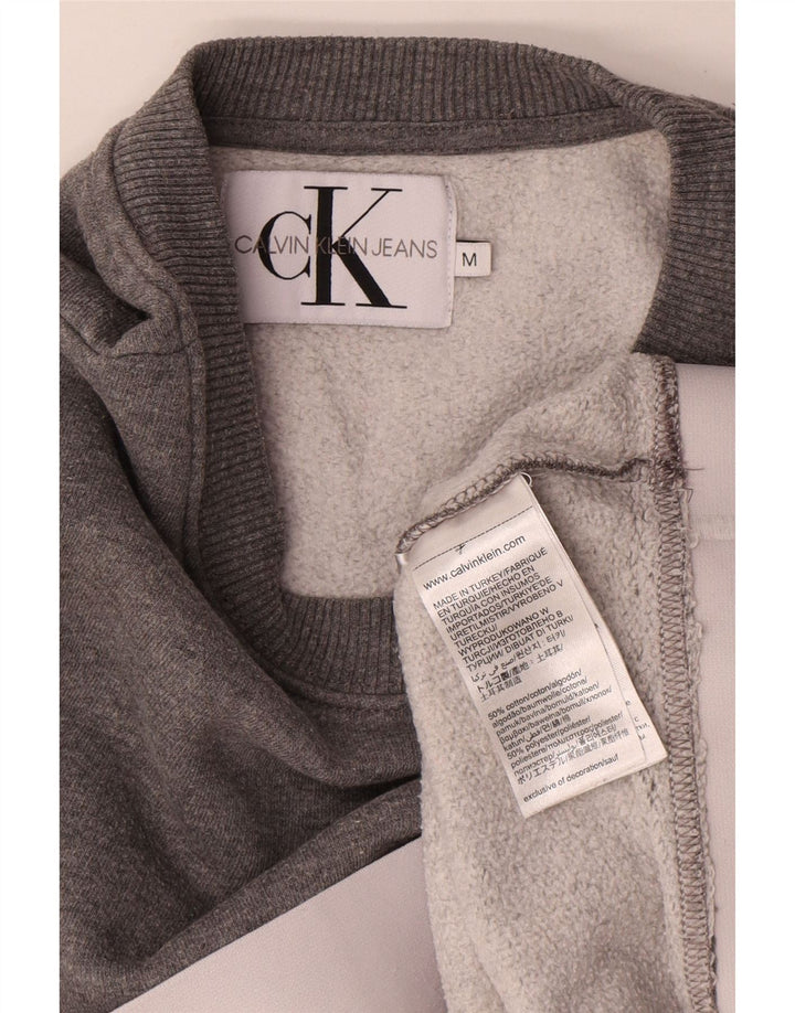 Calvin Klein Jeans Sweat-shirt court pour femme UK 14 Gris moyen