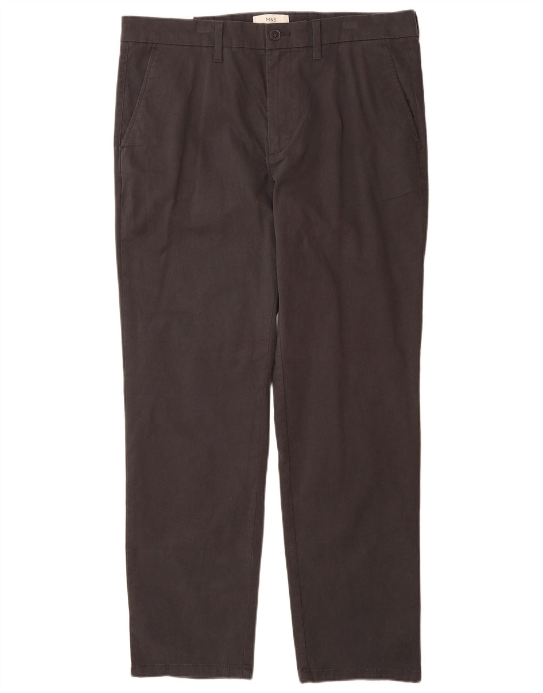 Marks & Spencer Pantalon Chino Coupe Regular Homme W36 L31 Gris Coton