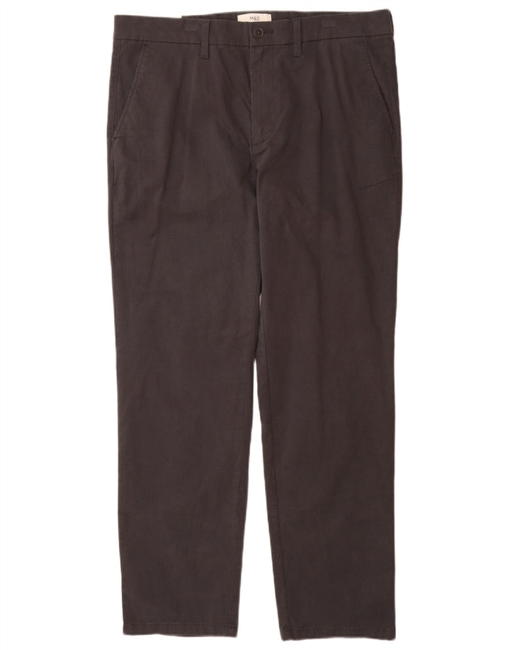 Marks & Spencer Pantalon Chino Coupe Regular Homme W36 L31 Gris Coton