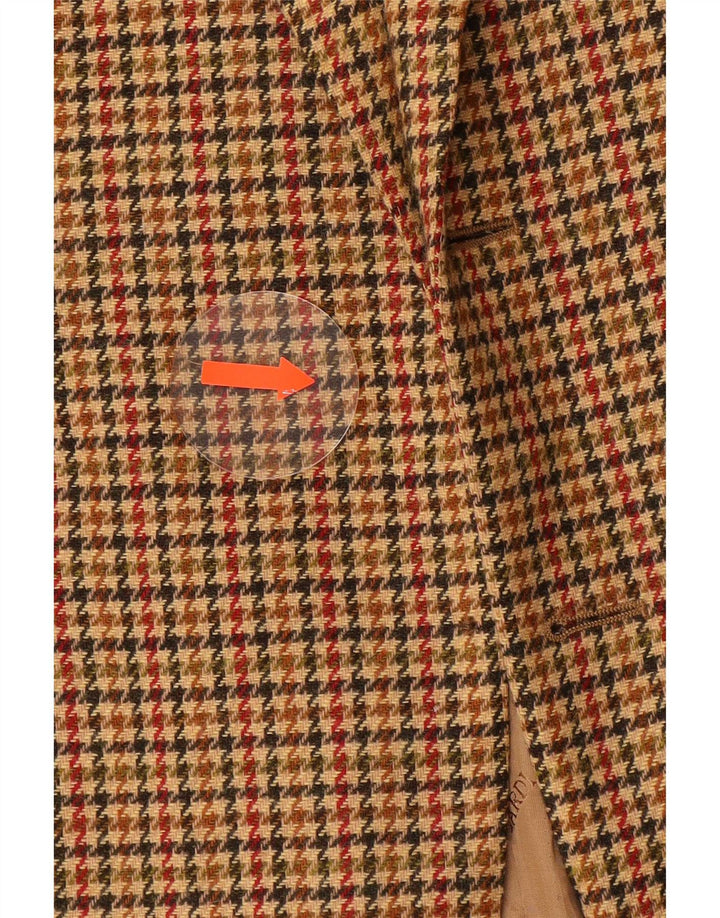 Trussardi Veste Blazer Homme IT 50 Large Laine Pied-de-Poule Marron