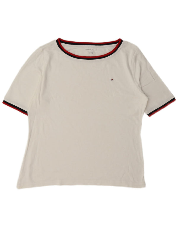 Tommy Hilfiger T-shirt à manches courtes coupe régulière pour femme UK 18 XL Blanc