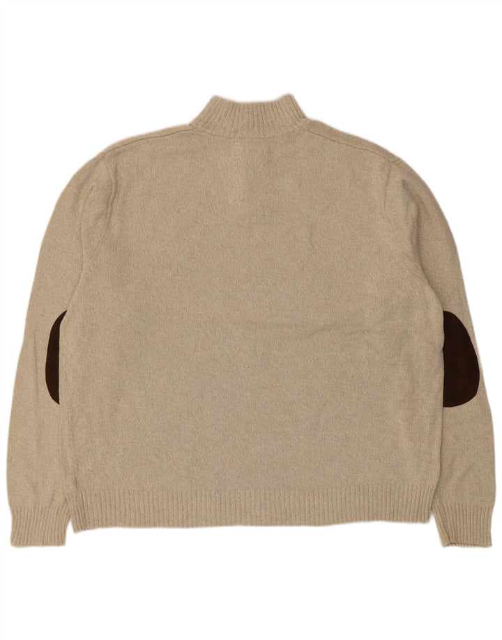 Chaps Pull col boutonné pour homme en coton beige 2XL