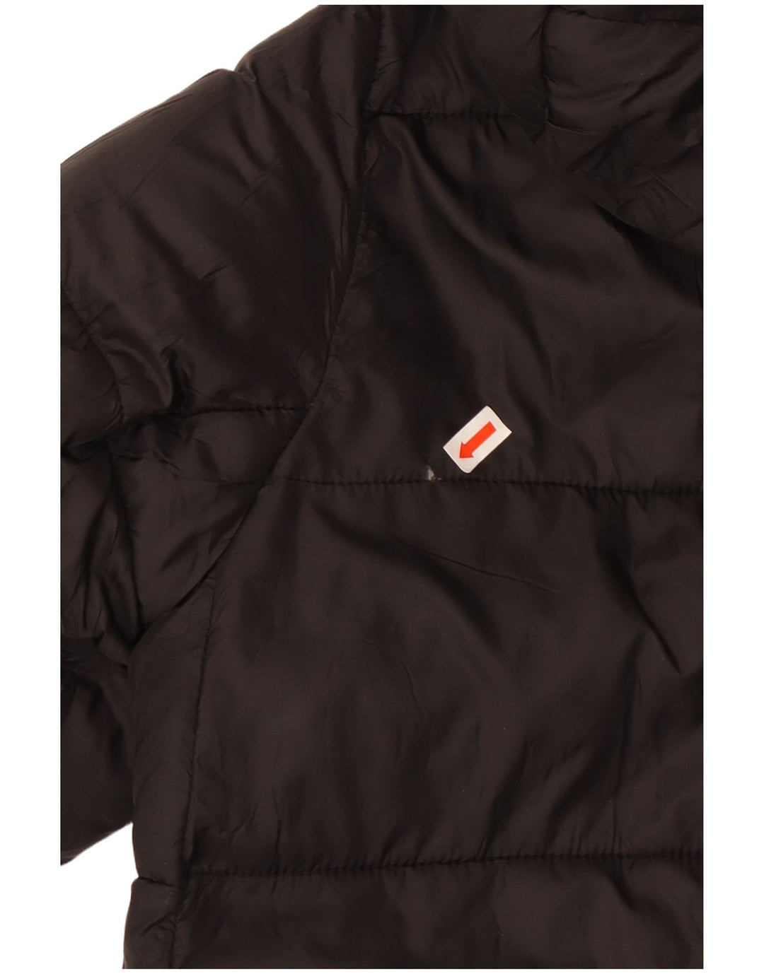 ZARA Manteau matelassé à capuche surdimensionné pour femme UK 10 Small Noir Polyester