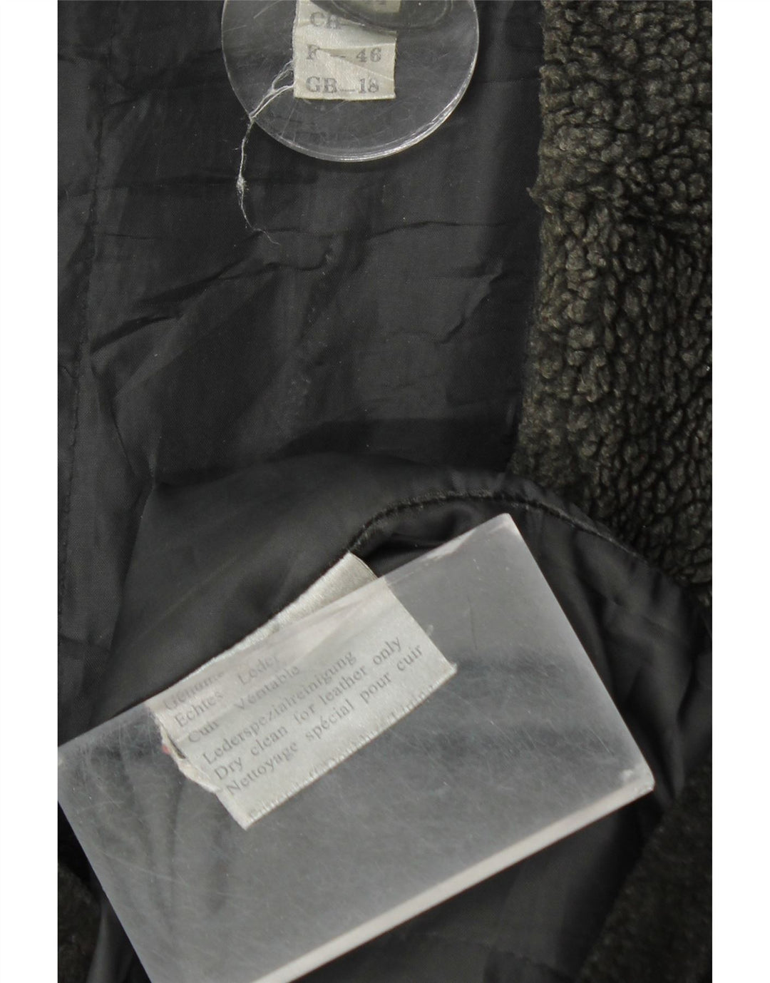 VINTAGE Manteau en daim femme UK 18 XL Cuir noir