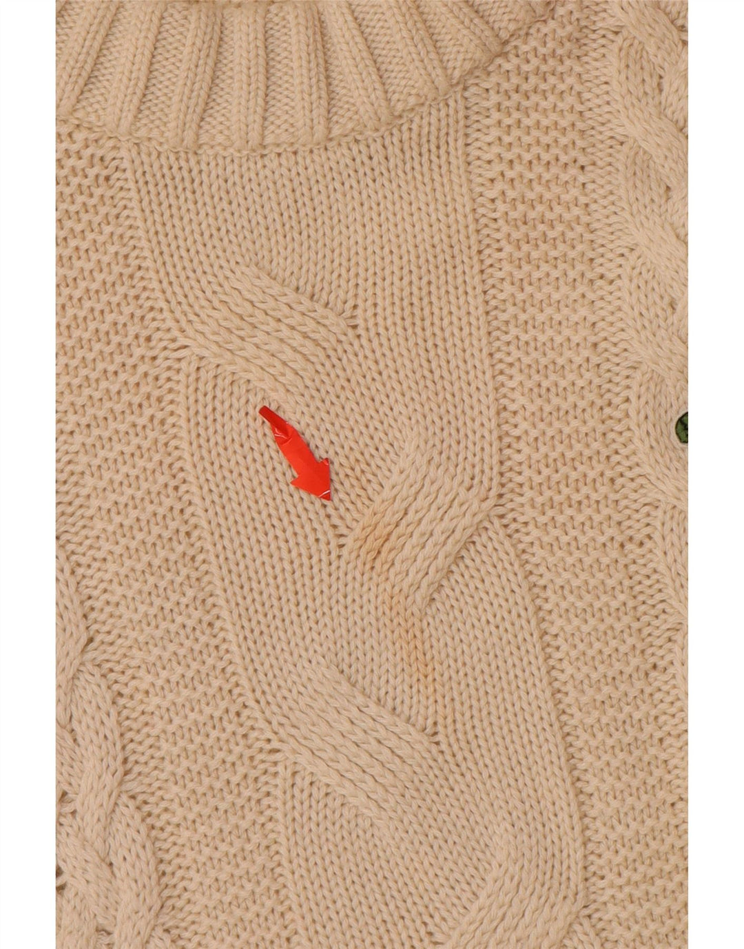 LACOSTE Femme Crew Neck Jumper Pull Taille 38 Laine Beige Moyen