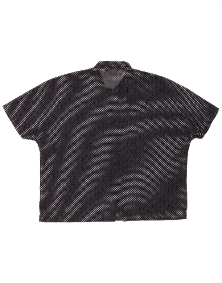 Benetton Chemise à manches courtes pour femme UK 20 2XL Noir à pois en polyester