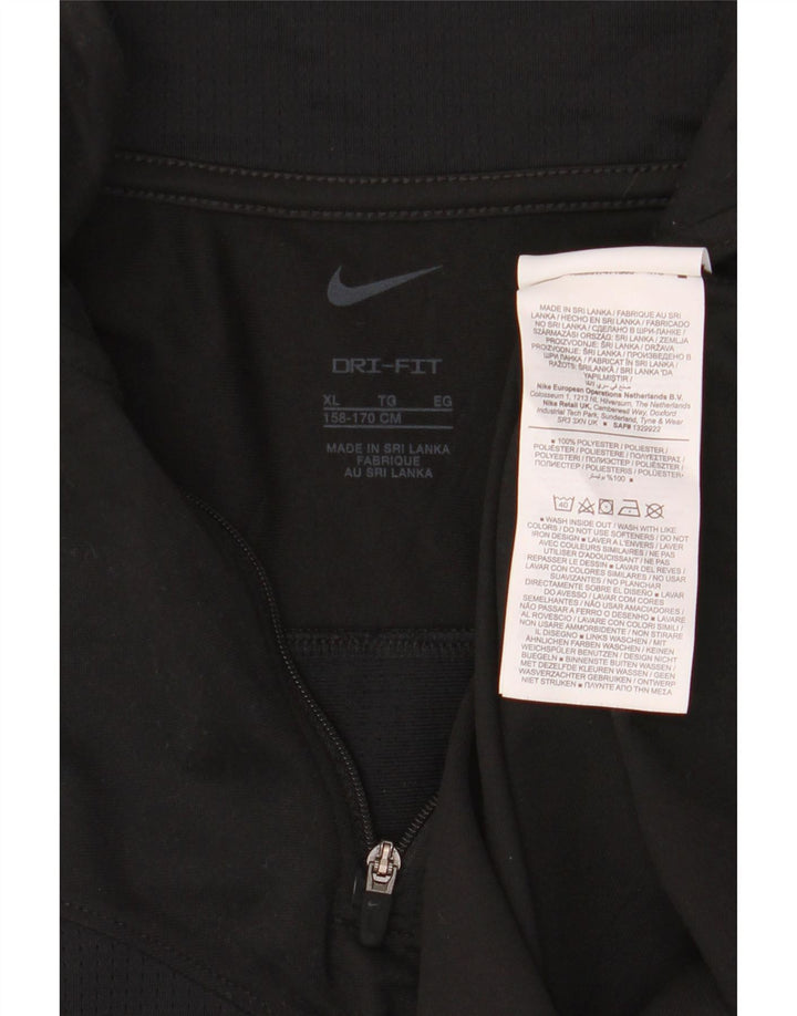 Nike Haut de survêtement Dri Fit Zip Neck pour garçon 13-14 ans XL Noir