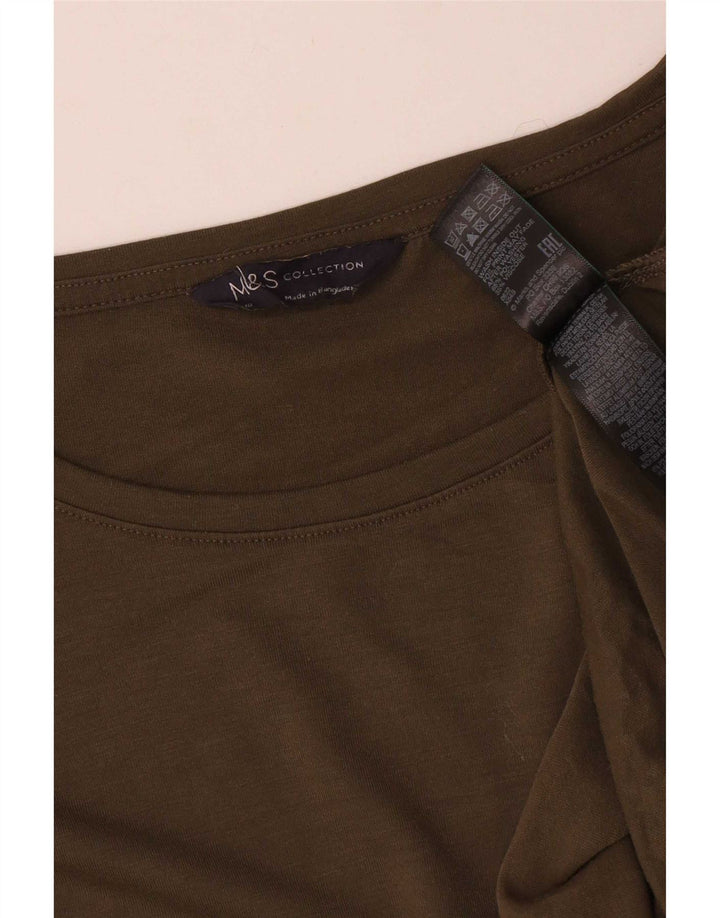 Marks & Spencer Haut graphique surdimensionné à manches longues pour femme UK 18 XL Kaki