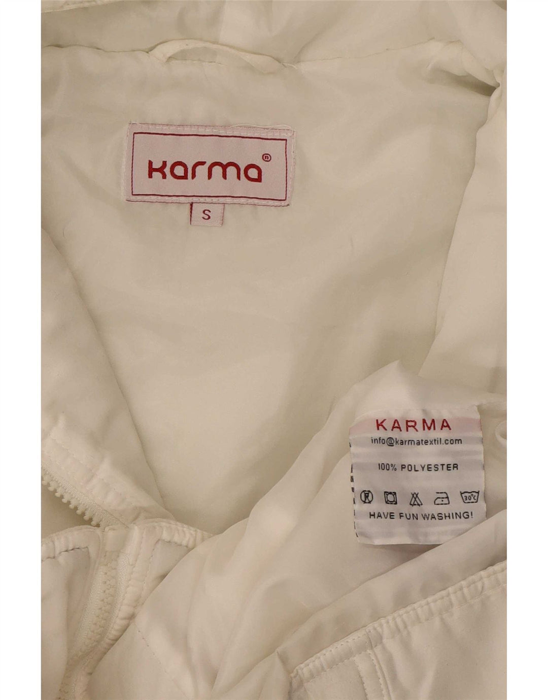 Karma Veste matelassée à capuche pour femme UK 10 Petit Blanc Colorblock Polyester