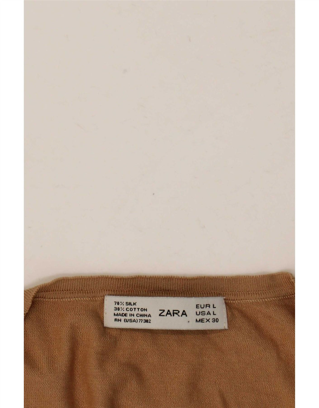 Zara Cardigan Femme Pull UK 16 Grande Soie Beige