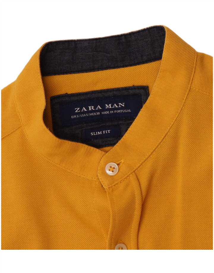 Zara Chemise Slim Fit À Manches Courtes Homme Petit Jaune