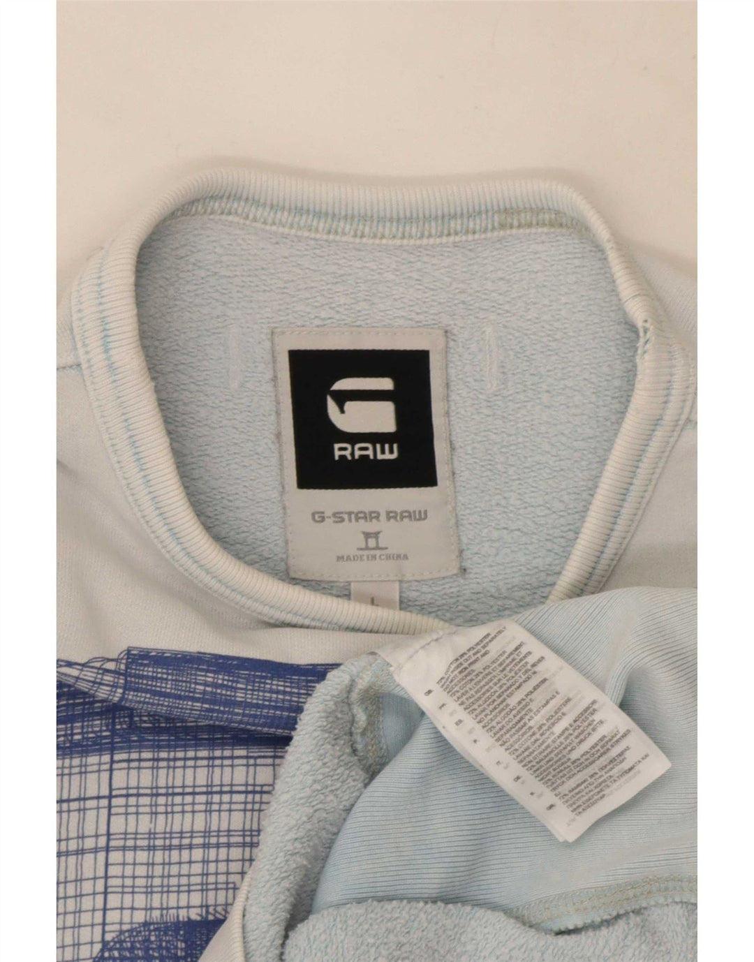G-Star Homme Graphic Sweatshirt Jumper Grand Bleu Coton