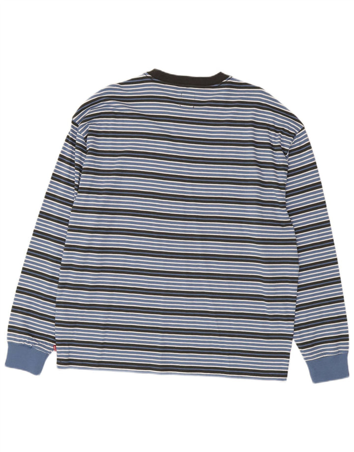 Levi's Top Oversize à Manches Longues Homme Bleu Moyen Rayé Coton