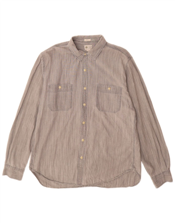 J. Crew Chemise Coupe Ajustée Homme Grand Gris Coton