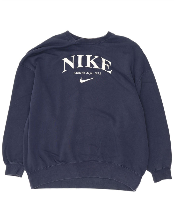 Nike Sweat-shirt surdimensionné graphique pour homme XS en coton bleu marine