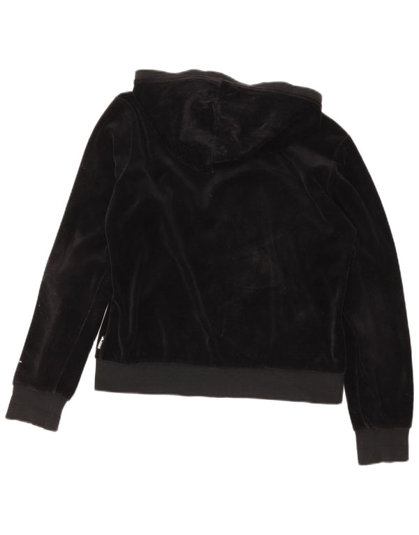 Arena Pull à capuche zippé surdimensionné en velours pour femme UK 6 XS Noir