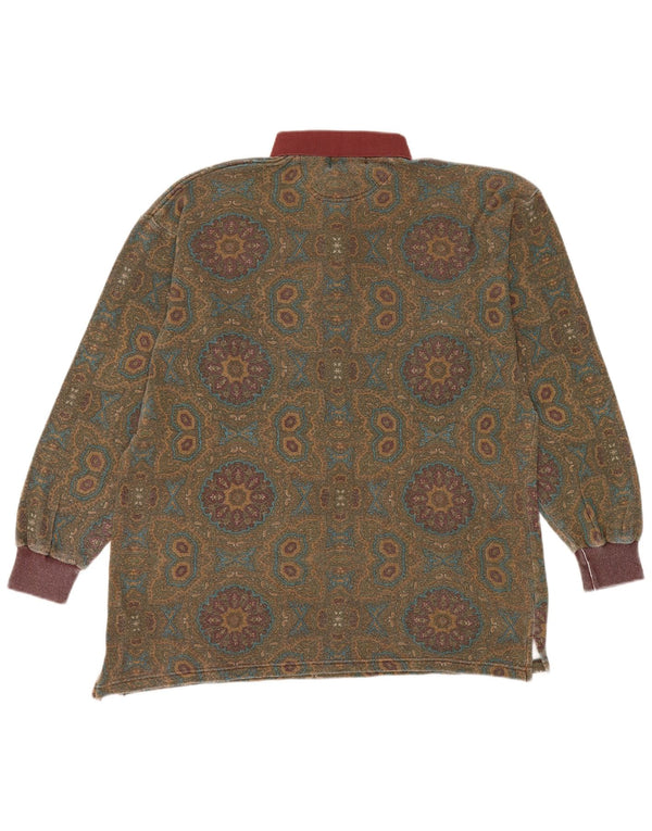 Polo à manches longues pour homme vert en coton cachemire kaki moyen