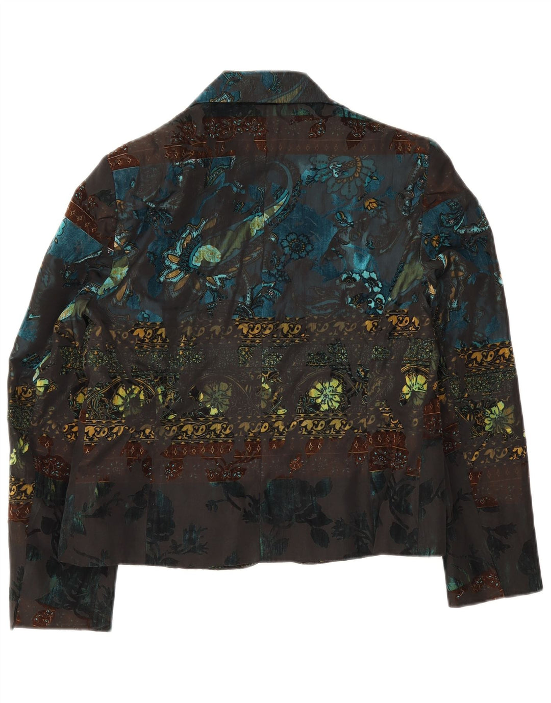 Vogue Womens 3 Bouton Blazer Veste UK 14 Grand Multicolore Floral