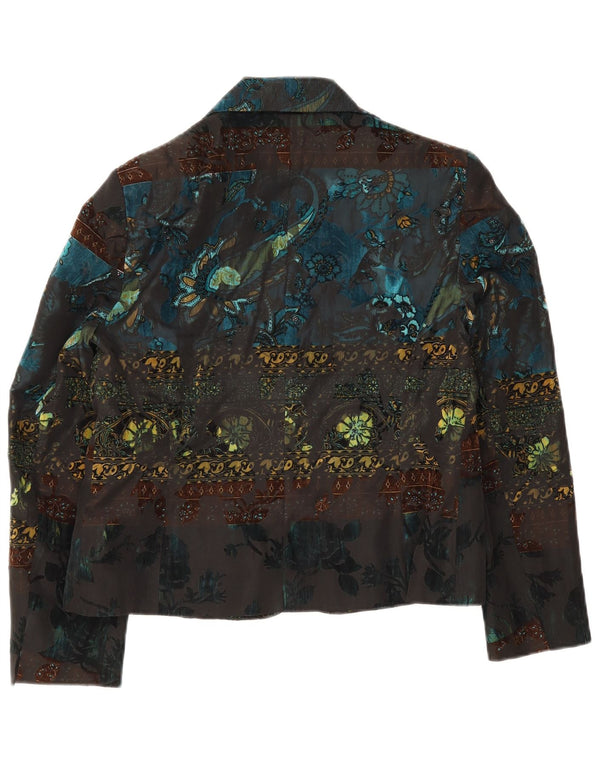 Vogue Womens 3 Bouton Blazer Veste UK 14 Grand Multicolore Floral