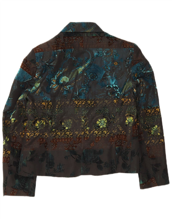 Vogue Womens 3 Bouton Blazer Veste UK 14 Grand Multicolore Floral