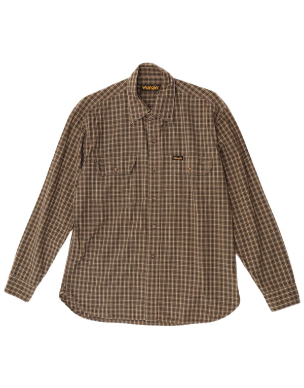 Wrangler Chemise Homme Petit Carreau Kaki Coton