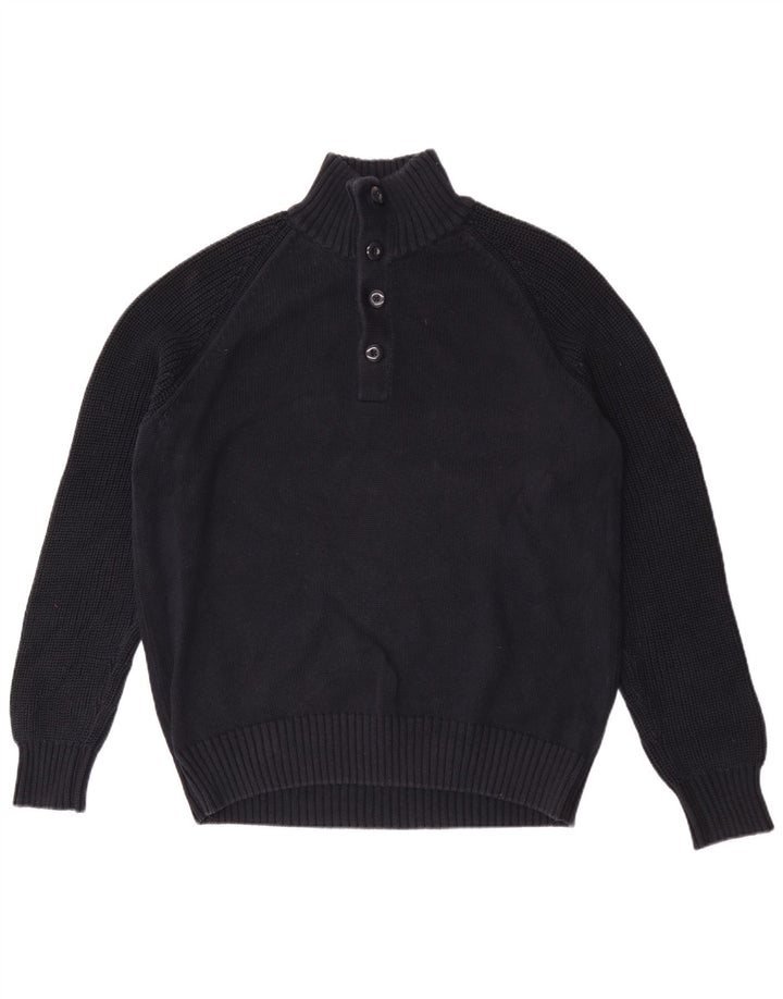 Marks & Spencer Pull à col boutonné pour homme Taille L Bleu marine
