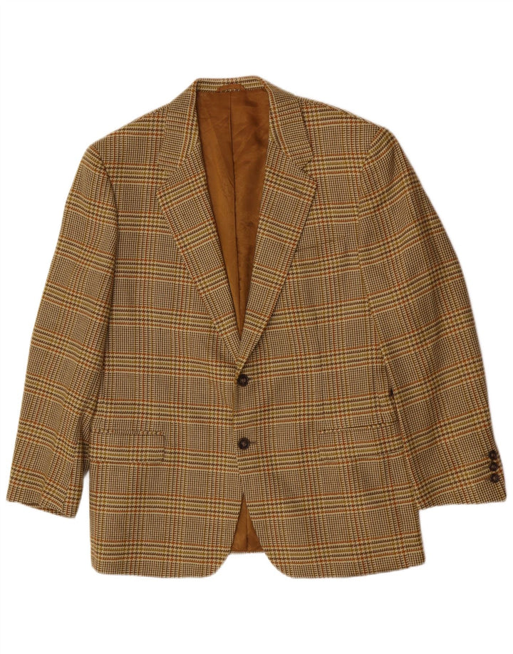 Henry Cottons Veste blazer à 2 boutons pour homme, IT 50, grand pied-de-poule marron