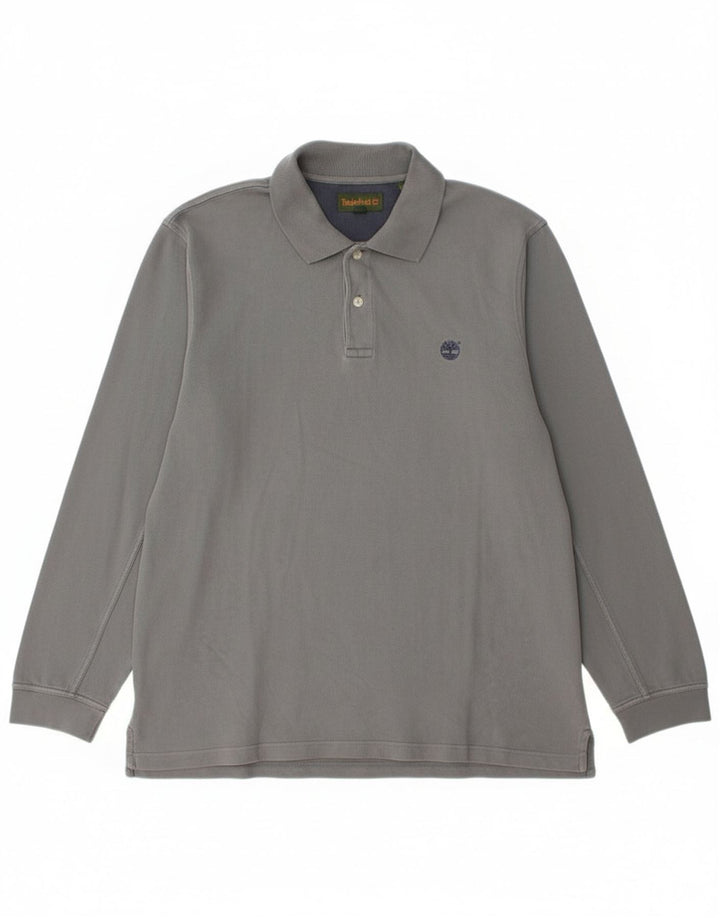 Timberland Polo à manches longues pour hommes, grand coton gris