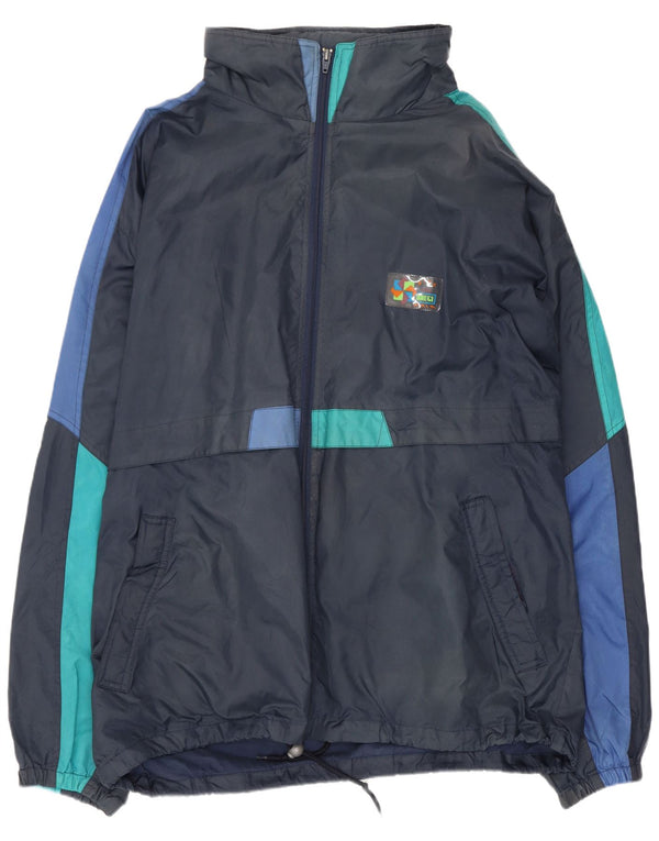 Brugi Veste de survêtement à capuche pour homme 2XL Bleu marine Colourblock Polyamide