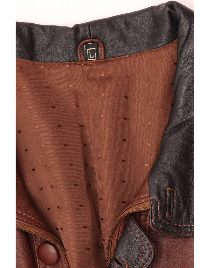 Veste en cuir Bomber homme vintage UK 40 Grand Marron