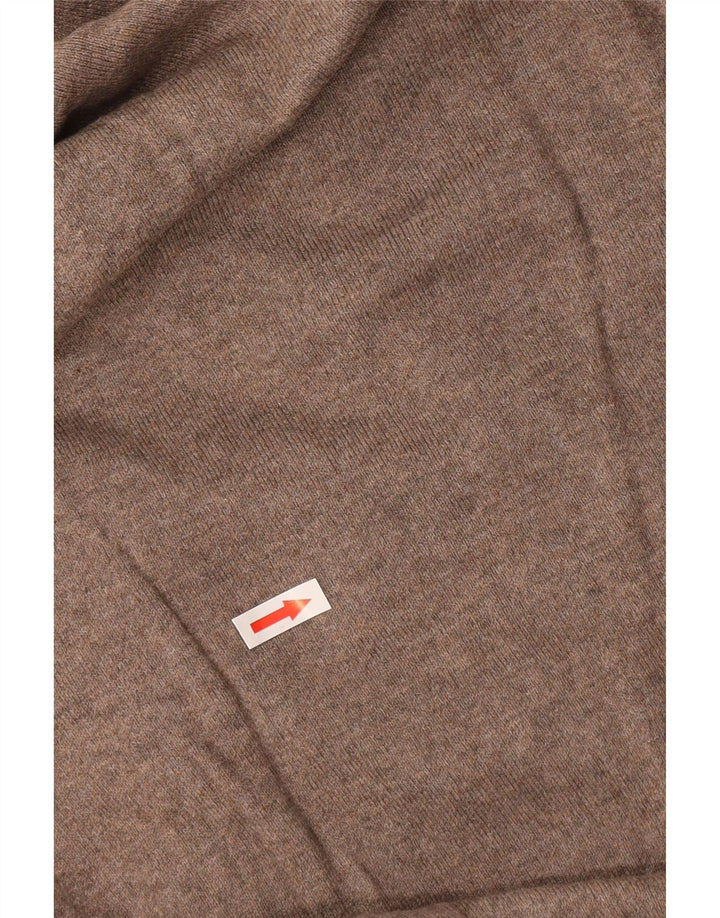 John Lewis Pull col V pour homme en coton marron Taille L