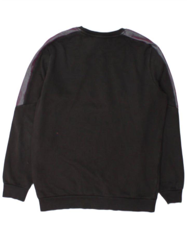 Puma Sweat-shirt graphique pour homme en coton color block Noir Taille S