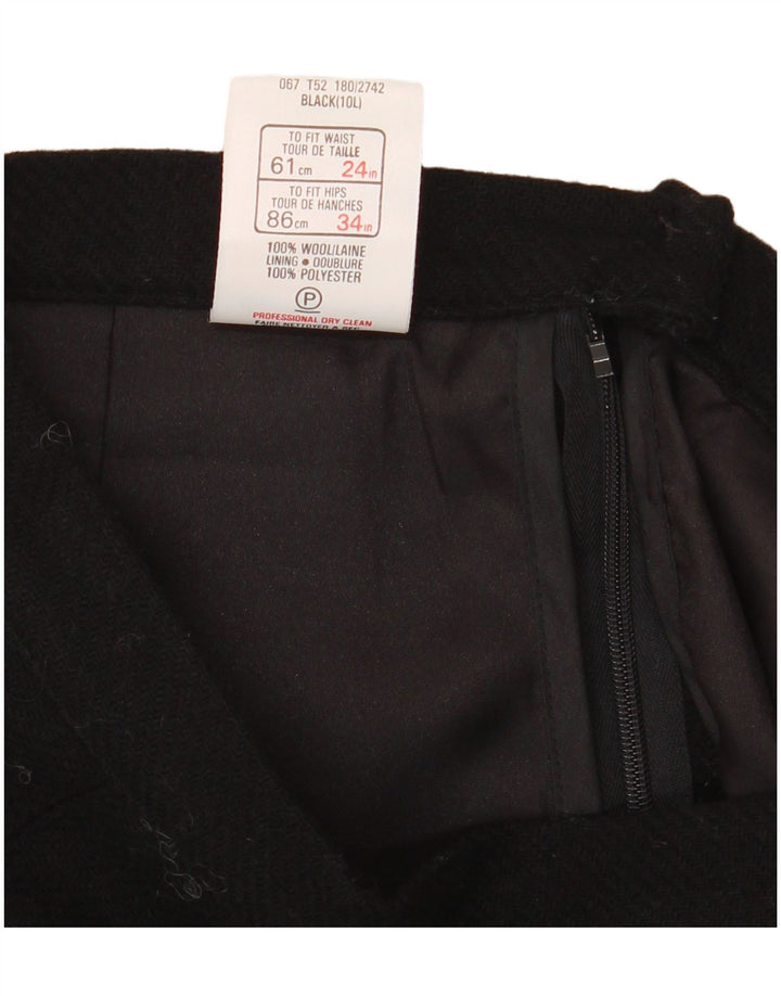 St Michael Jupe trapèze pour femme UK 10 Small W24 Laine noire