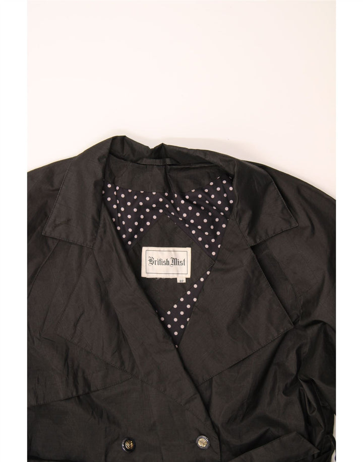 BRITISH MIST Womens Oversized Trench Coat UK 8 Small Black Vintage British Mist and Second-Hand British Mist from Messina Hembry 