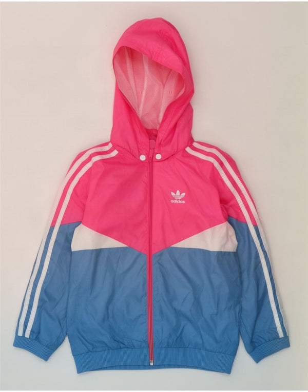 Adidas Veste de Survêtement à Capuche Fille 6-7 Ans Rose Colorblock