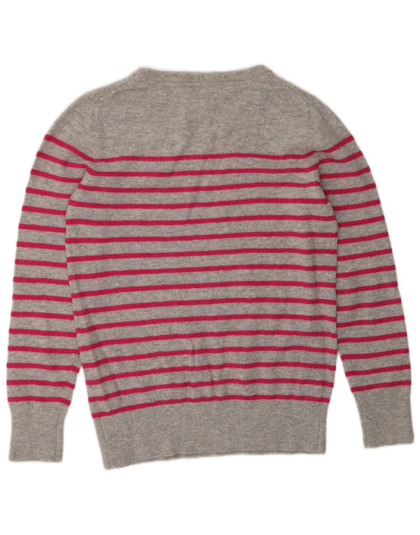 Crew Clothing Pull col bateau pour femme UK 12 Gris moyen rayé