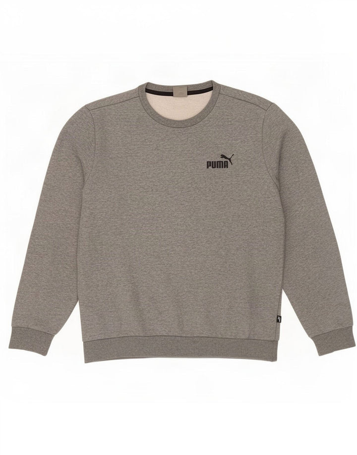 Puma Sweat-Shirt Homme Gris Moyen Moucheté Coton