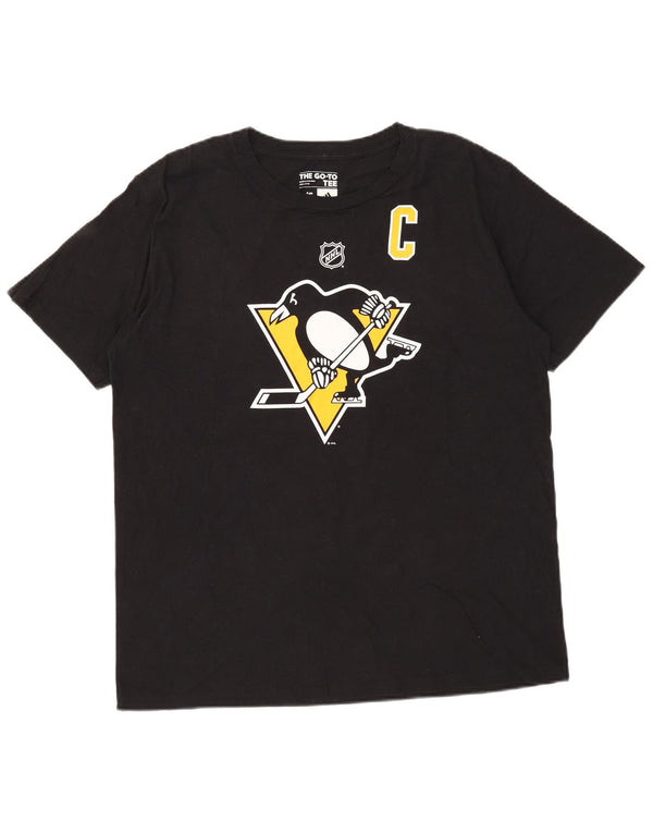 Adidas Mens Pittsburgh Penguins Graphic T-Shirt Top Large Noir Coton