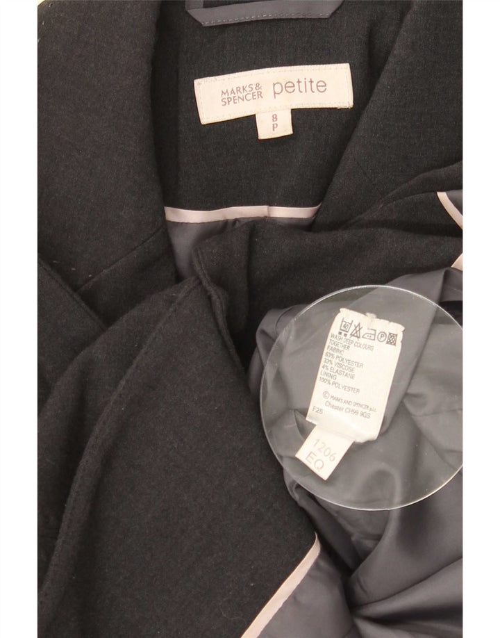 Marks & Spencer Veste blazer à 3 boutons pour femme Petite Taille UK 8 Petit Gris