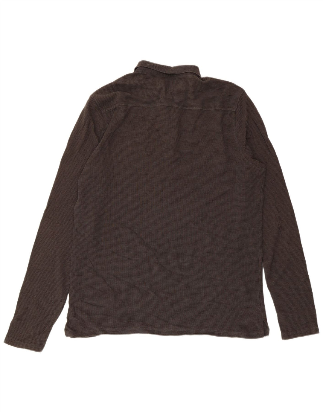 All Saints Polo à Manches Longues Homme Gris Moyen Coton