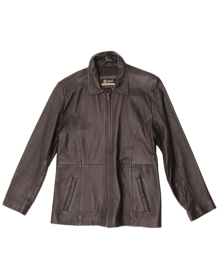 Heeli Veste en cuir pour femme UK 18 XL Cuir noir