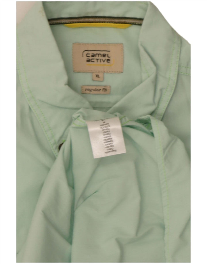 Camel Active Chemise à manches courtes pour hommes, coupe régulière, XL, vert, coton
