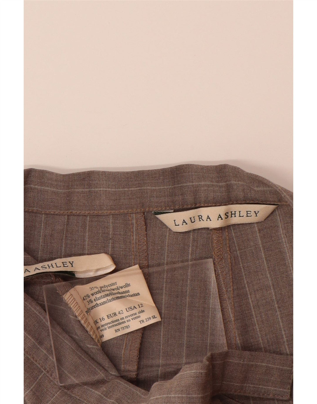 LAURA ASHLEY Pantalon de costume taille haute pour femme UK 16 Large W32 L31 Gris