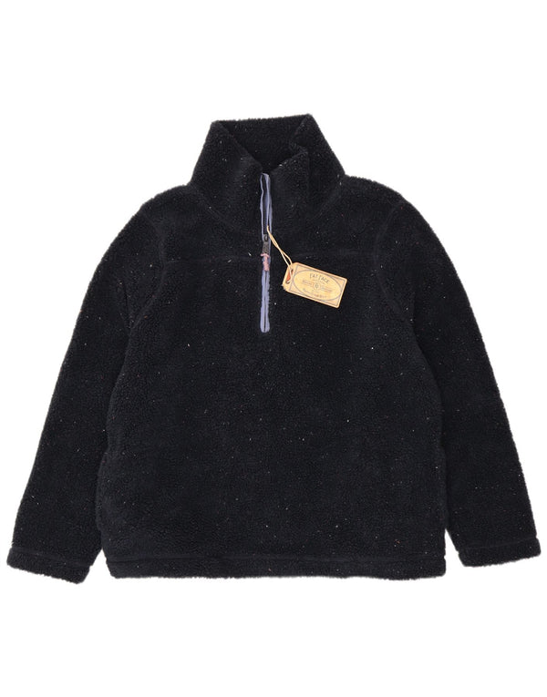Fat Face Pull Polaire à Col Zippé pour Femme UK 18 XL Bleu Marine Moucheté Polyester