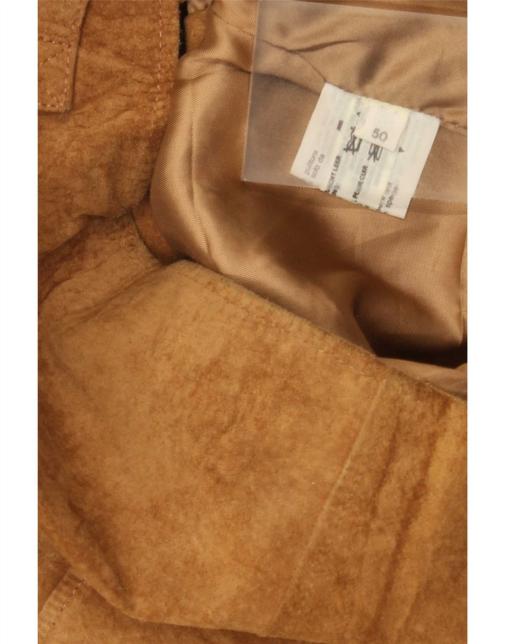 veste en daim homme vintage IT 50 grand cuir beige