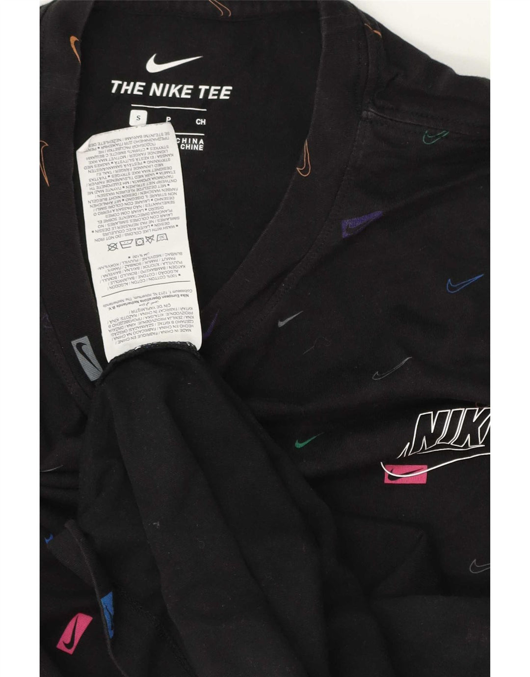Nike T-shirt graphique pour homme en coton noir Taille S