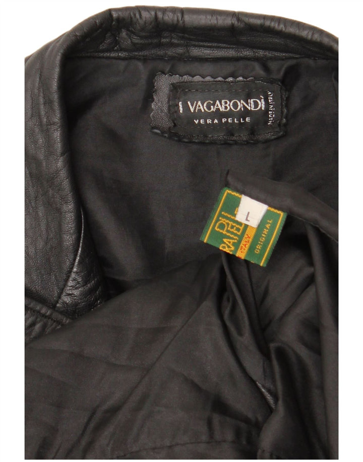 Vagabond Veste en cuir pour femme UK 16 Grand cuir noir