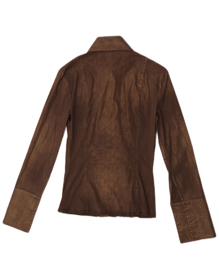 Patrizia Pepe Chemise habillée pour femme IT 40 Small Marron Coton