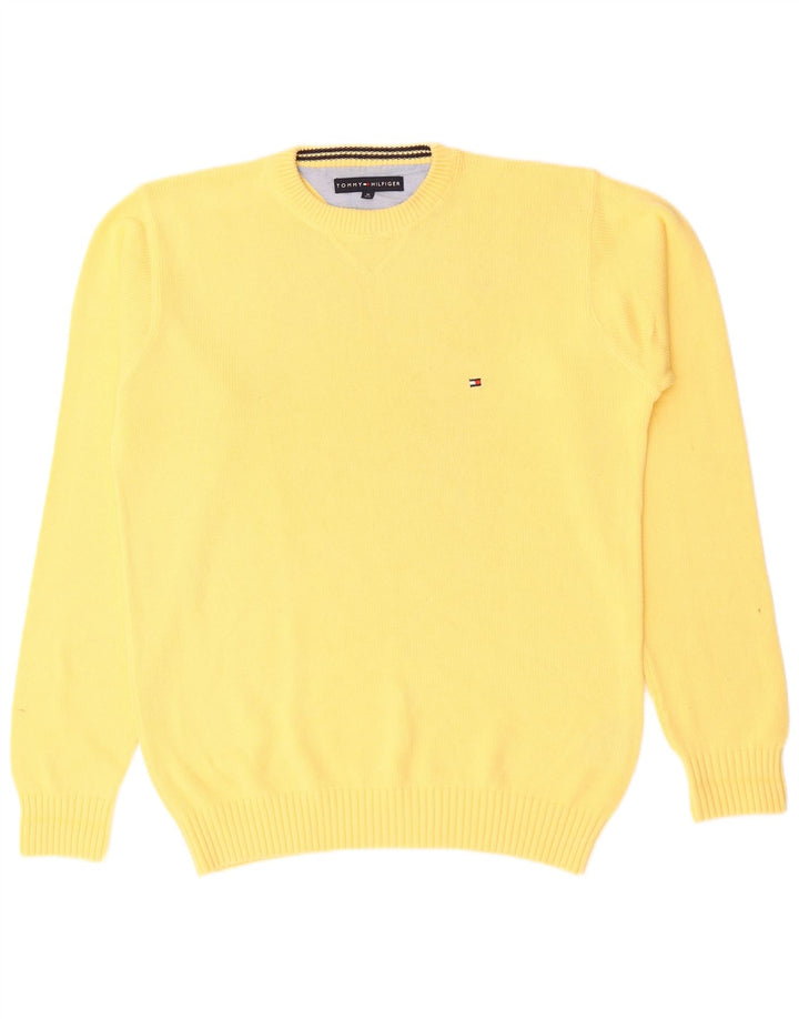 TOMMY HILFIGER Pull Col Ras du Cou Homme Jaune Moyen Coton